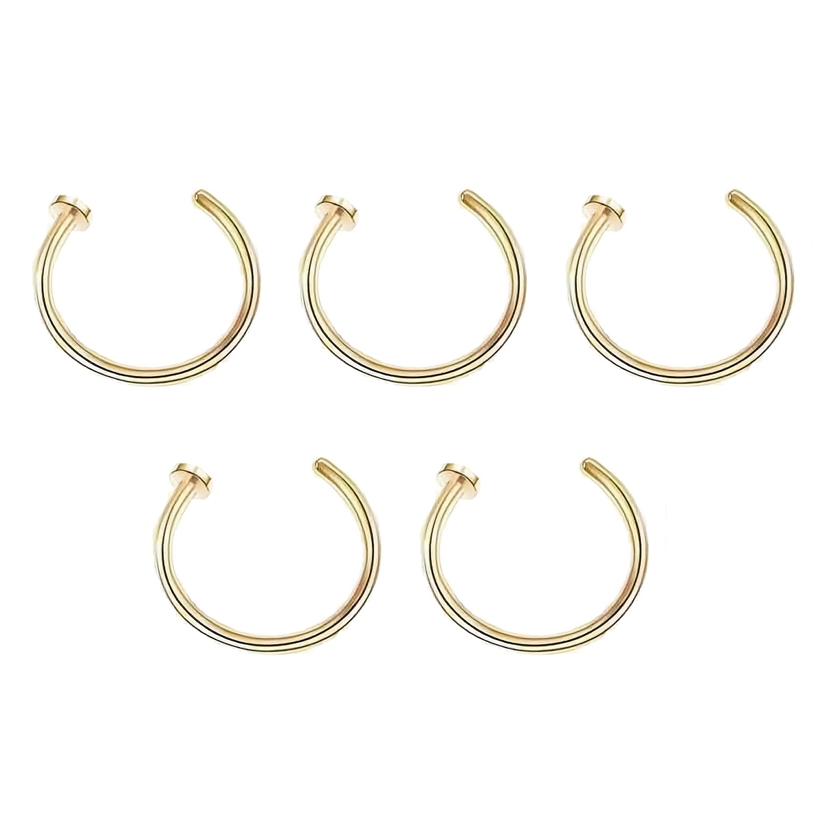 1/3/5pcs Women Fake Piercing Nose Ring C Shape Lip Ring Set